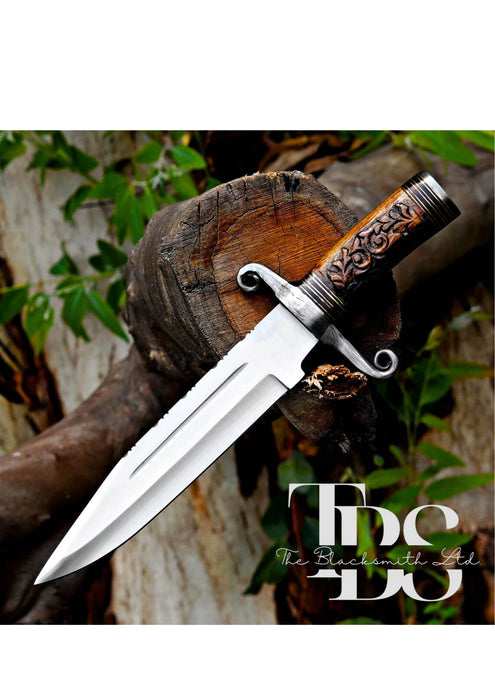 Engraved Wooden Handle Dagger