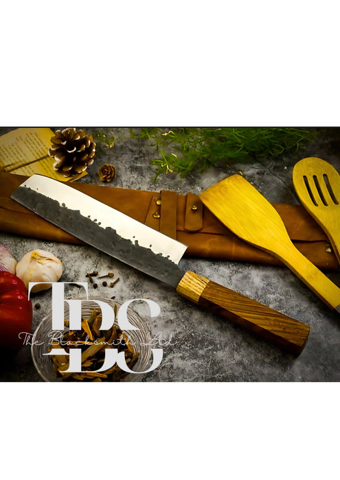 Set of 5 Handcrafted Chef Knives with Sharp Stainless Steel Blades, Unique Designs, Foldable Leather Pouch, Perfect for Culinary Professionals, Christmas Gift, Anniversary Gift, or Groomsmen Gift - TheBlacksmithLtd #