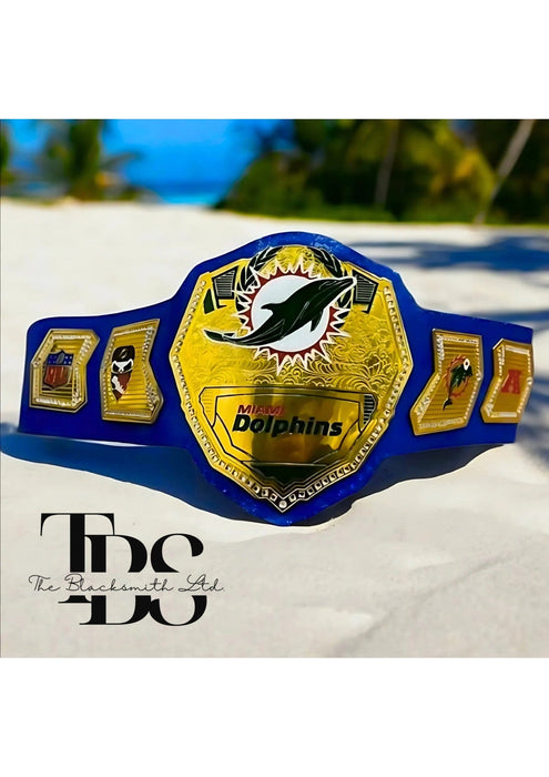 🏆 Miami Dolphins Championship Belt - Premium Handcrafted NFL Collectible