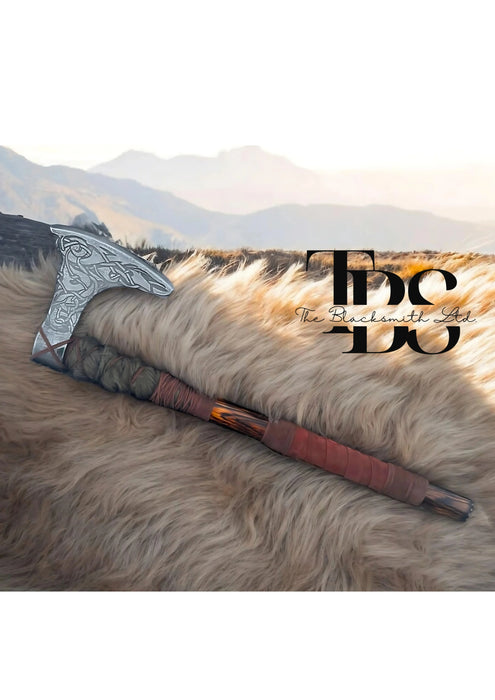 Mystical Celtic Knot Viking Axe - Ancient Warrior's Sacred Weapon