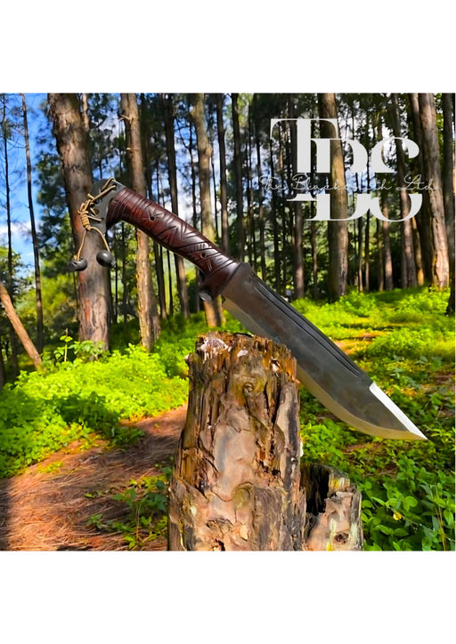 Handcrafted Gurkha-Inspired Fantasy Knife, Leather-Wrapped Handle, Sharp Damascus Blade, Fantasy Collection Knife, Unique Gift, Christmas Gift, Anniversary Gift, Groomsmen Gift - TheBlacksmithLtd #