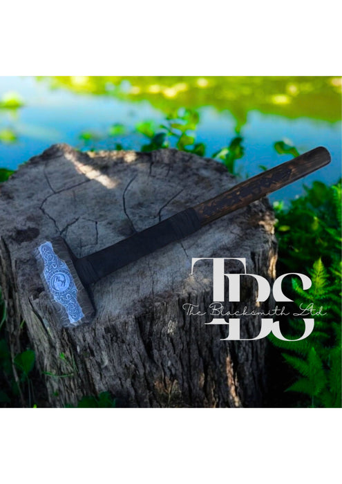 Handmade Crow Viking Hammer – 20-Inch Norse Berserker Weapon with Engraved Crows – Perfect for Renaissance Faire, Collectors, and Gifts