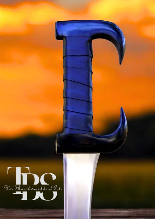 Spartan Sword of King Leonidas Replica – 36-Inch Handmade Sword with Blue Handle and Wooden Box – Collectible Gift, Anniversary Gift, Groomsmen Gift