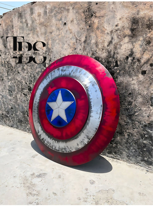 Handcrafted Marvel Legends Captain America Shield Replica - Red, Blue, or Black Finish, Perfect Anniversary Gift, Groomsmen Gift, or Christmas Gift