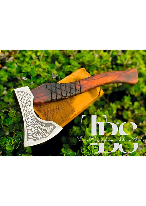 Viking-Inspired Handcrafted Axes – Mixed Variety with Unique Engravings, Different Colors and Shapes, Stainless Steel Blades, Leather Blade Covers, Optional Custom Engraved Wooden Box – Perfect Gift for Collectors, Groomsmen, Christmas, and Anniversaries - TheBlacksmithLtd #