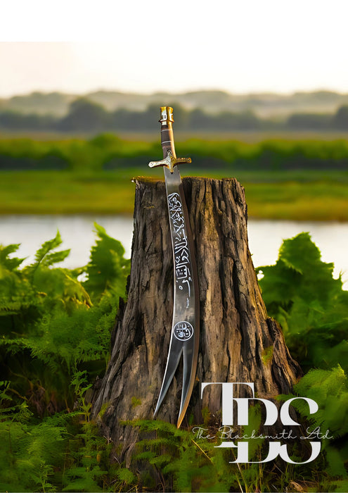 36-Inch Handcrafted Zulfikar Sword – Imam Ali-Inspired Sword with Wooden Display Box, Perfect for Anniversaries, Groomsmen Gifts, and Collectibles