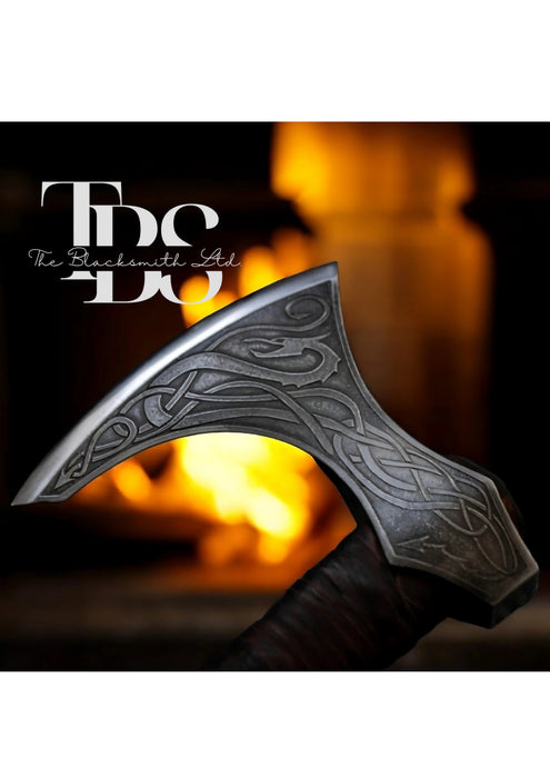 Handcrafted King Ragnar Viking Axe – 24" Legendary Norse Battle Axe with Leather Sheath – Ideal for Anniversaries, Groomsmen, and Collectors