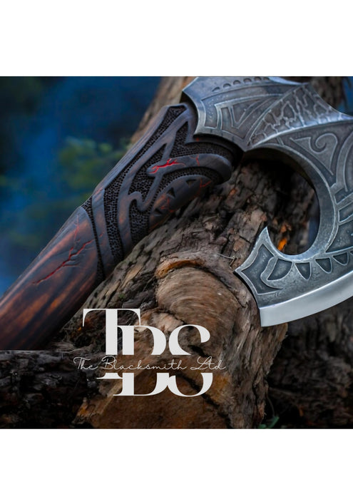 Premium Hand-Forged Viking Axe – 24" Custom Norse Axe with Leather Sheath – Ideal for Gifting: Anniversaries, Groomsmen, Christmas