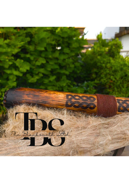 Handmade Viking Axe with Skoll & Hati Engravings – 24-Inch Carbon Steel Blade and Stylish Wooden Handle | Perfect Collectible, Groomsmen Gift, Anniversary Gift, or Christmas Present