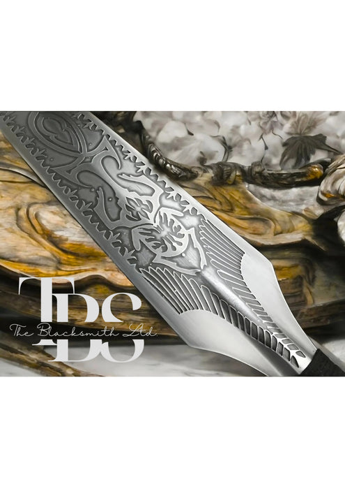 Egyptian Spear of Life – 60-Inch Engraved Stainless Steel Blade with Ankh & Scarab Symbols | Wooden Handle with Gold Painted Details | Unique Christmas, Anniversary, or Groomsmen Gift