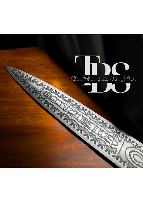 Egyptian Spear of Life – 60-Inch Engraved Stainless Steel Blade with Ankh & Scarab Symbols | Wooden Handle with Gold Painted Details | Unique Christmas, Anniversary, or Groomsmen Gift