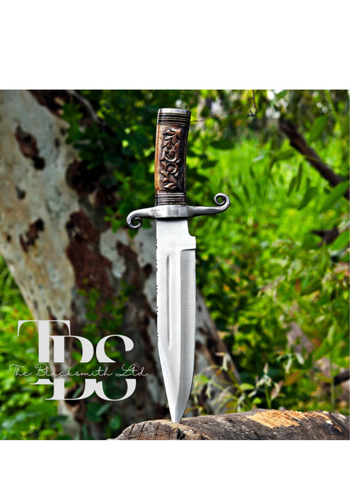 Handcrafted 12-Inch Dagger with Engraved Wooden Handle and Decorative Box – Perfect for Anniversaries, Groomsmen, and Collectible Gifts