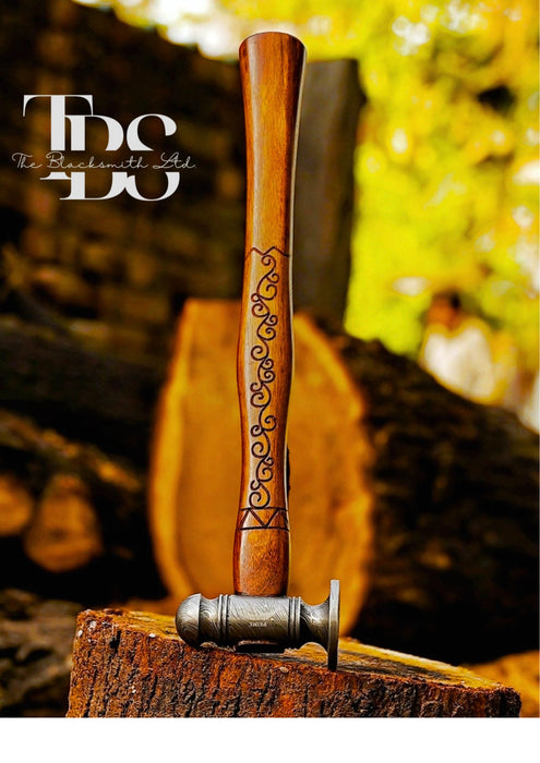 Handcrafted Viking Hammer, Damascus Steel Fantasy Hammer, Norse Mythology Battle Hammer Replica, Collectible Viking Cosplay Hammer, Christmas Gift, Anniversary Gift, Groomsmen Gift - TheBlacksmithLtd #