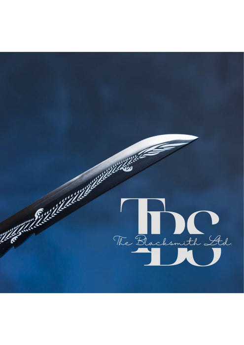 Handcrafted 36-Inch Stylish Sword with Intricate Engravings, Black Handle with Red Wolf Detailing, and Black Case Cover – Perfect for Anniversaries, Groomsmen, and Special Gifts