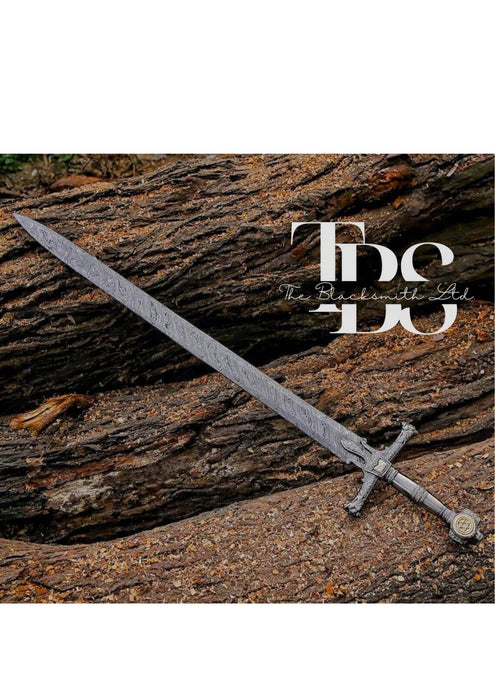 Handcrafted 36-Inch King Solomon Sword with Intricate Blade Engravings and Elegant Handle – Perfect for Anniversaries, Groomsmen, and Special Gifts