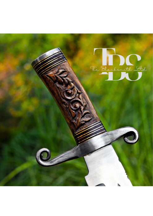 Handcrafted 12-Inch Dagger with Engraved Wooden Handle and Decorative Box – Perfect for Anniversaries, Groomsmen, and Collectible Gifts