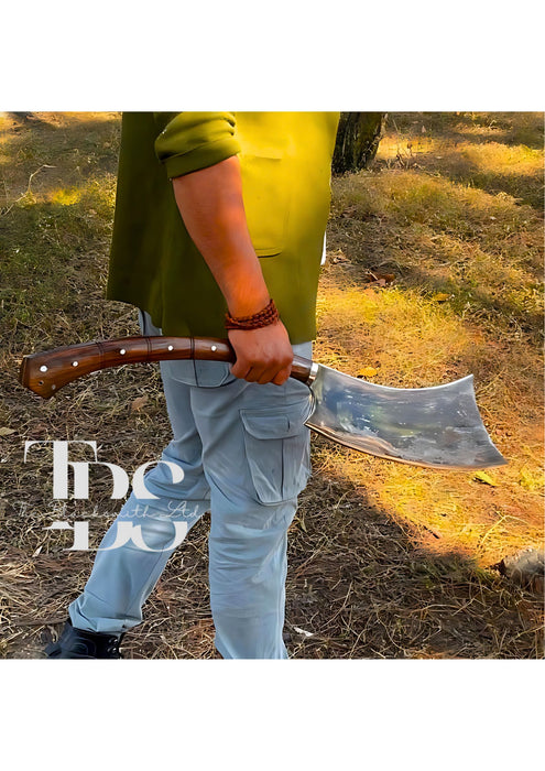 Handcrafted Gurkha-Style Wide Blade Axe, Extended Blade Nepalese Warrior Axe, Traditional Battle Axe Replica, Historical Collectible, Cosplay Weapon, Christmas Gift, Anniversary Gift, Groomsmen Gift - TheBlacksmithLtd #