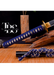 Handcrafted Damascus Steel Katana Sword with Blue Handle, Black Blade Cover, and Golden Detailing – Customizable for Anniversary, Groomsmen Gifts, Christmas Gifts, and Collectors - TheBlacksmithLtd #
