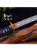 Handcrafted Damascus Steel Katana Sword with Blue Handle, Black Blade Cover, and Golden Detailing – Customizable for Anniversary, Groomsmen Gifts, Christmas Gifts, and Collectors - TheBlacksmithLtd #