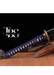Handcrafted Damascus Steel Katana Sword with Blue Handle, Black Blade Cover, and Golden Detailing – Customizable for Anniversary, Groomsmen Gifts, Christmas Gifts, and Collectors - TheBlacksmithLtd #