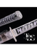 Handcrafted Damascus Steel Katana Sword with Silver Handle, Silver Detailing, and White Blade Cover with Dark Grey Prints – Customizable for Anniversary, Groomsmen Gifts, Christmas Gifts, and Collectors - TheBlacksmithLtd #
