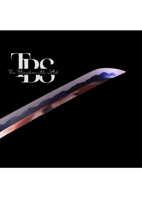 Handcrafted Damascus Steel Katana Sword with Black Leathered Handle, Black Blade Cover, and Black Detailing with Lace – Customizable for Anniversary, Groomsmen Gifts, Christmas Gifts, and Collectors - TheBlacksmithLtd #