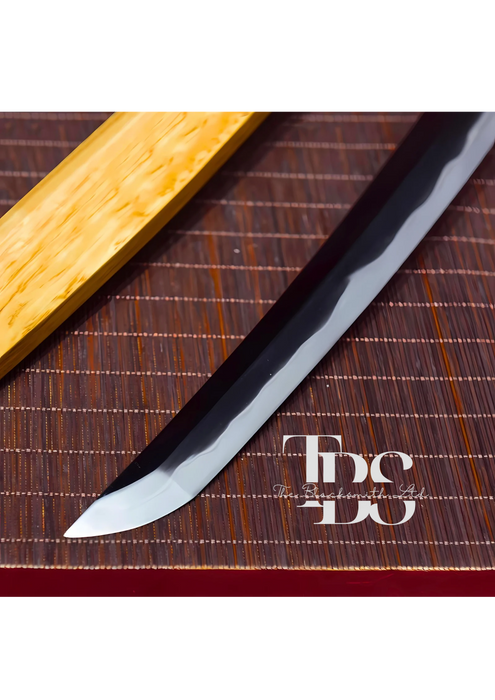 Handcrafted Damascus Steel Katana Sword with Light Brown Handle and Blade Cover – Simple, Plain, and Elegant Design for Anniversary, Groomsmen Gifts, Christmas Gifts, and Collectors - TheBlacksmithLtd #