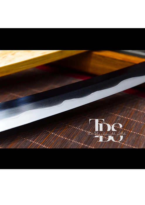 Handcrafted Damascus Steel Katana Sword with Light Brown Handle and Blade Cover – Simple, Plain, and Elegant Design for Anniversary, Groomsmen Gifts, Christmas Gifts, and Collectors - TheBlacksmithLtd #