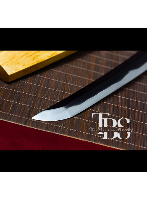 Handcrafted Damascus Steel Katana Sword with Light Brown Handle and Blade Cover – Simple, Plain, and Elegant Design for Anniversary, Groomsmen Gifts, Christmas Gifts, and Collectors - TheBlacksmithLtd #
