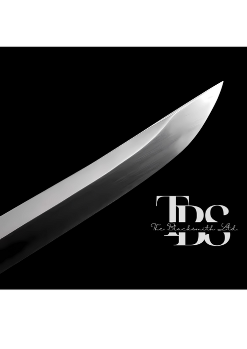 Handcrafted Damascus Steel Katana Sword with White Handle, Silver Detailing, and Black Blade Cover with Golden Design and Lace – Customizable for Anniversary, Groomsmen Gifts, Christmas Gifts, and Collectors - TheBlacksmithLtd #