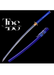 Handmade Damascus Steel Katana Sword – Blue Handle and Blade Cover with Golden and Black Detailing Below Handle – Full Tang Samurai Sword for Collectors, Anniversaries, Christmas, or Groomsmen Gifts - TheBlacksmithLtd #