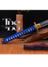 Handmade Damascus Steel Katana Sword – Blue Threaded Handle with Golden Detailing Near Handle – Black Blade Cover with Blue Lace – Full Tang Samurai Sword for Collectors, Anniversaries, Christmas, or Groomsmen Gifts - TheBlacksmithLtd #