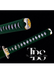 Handmade Damascus Steel Katana Sword – Green Threaded Handle with Silver Detailing Near Handle – Green Blade Cover with Lace – Full Tang Samurai Sword for Collectors, Anniversaries, Christmas, or Groomsmen Gifts - TheBlacksmithLtd #