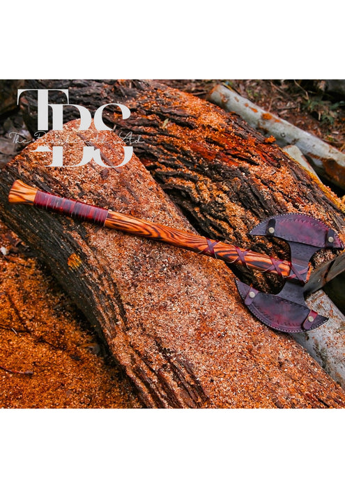 Handcrafted Viking Double-Headed Axe, Norse-Inspired Battle Axe, Handmade Fantasy Weapon, Medieval Cosplay Axe, Christmas Gift, Anniversary Gift, Groomsmen Gift - TheBlacksmithLtd #