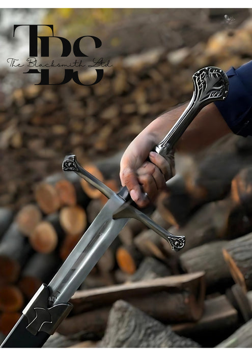 Handcrafted Narsil Sword, Aragorn’s Broken Sword Replica, Book Version of Middle-Earth Sword, Fantasy Collectible, Cosplay Sword, Christmas Gift, Anniversary Gift, Groomsmen Gift - TheBlacksmithLtd #