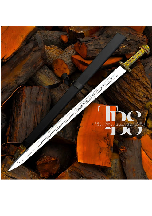 Handcrafted King Ragnar Sword, Viking Sword Replica, Ragnar Lothbrok Inspired Sword, Norse Warrior Weapon, Fantasy Cosplay Sword, Christmas Gift, Anniversary Gift, Groomsmen Gift - TheBlacksmithLtd #