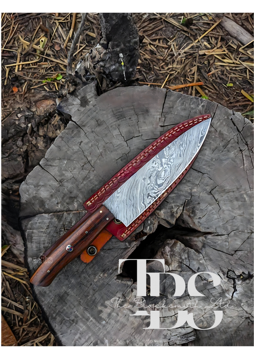 Handmade Damascus Steel Knife Set – Choice of Brown, Black, or Blue Handle with Wavy Blade Design – Perfect Christmas Gift, Anniversary Gift, or Groomsmen Gift