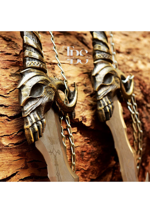 Handcrafted Blades of Chaos, Kratos God of War Metal Replica, Norse Mythology Cosplay Daggers, Christmas Gift, Anniversary Gift, Groomsmen Gift - TheBlacksmithLtd #