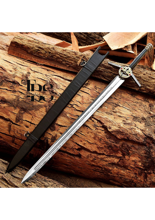 Handcrafted, Wild Hunt, Geralt of Rivia Arondight's Witcher Black Sword, Personalized Sword, Two-Handed Sword Of Witcher Geralt Of Rivia w/ Sheath Leather Strap, House of the Dragon Cosplay Sword, Christmas Gift, Anniversary Gift, Groomsmen Gift - TheBlacksmithLtd #