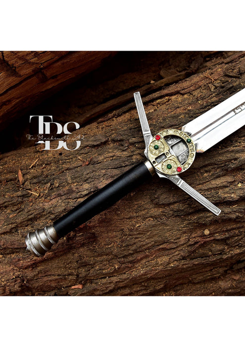 Handcrafted, Wild Hunt, Geralt of Rivia Arondight's Witcher Black Sword, Personalized Sword, Two-Handed Sword Of Witcher Geralt Of Rivia w/ Sheath Leather Strap, House of the Dragon Cosplay Sword, Christmas Gift, Anniversary Gift, Groomsmen Gift - TheBlacksmithLtd #