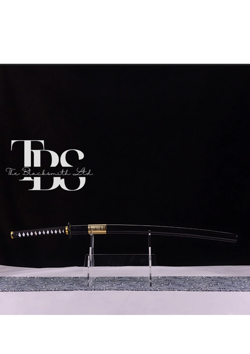 Handmade Damascus Steel Katana Sword with Black and Golden Detailing – Exquisite Full Tang Samurai Dragon Design – Japanese Collectible Sword for Martial Arts, Anniversary, Wedding, Christmas, or Groomsmen Gift - TheBlacksmithLtd #