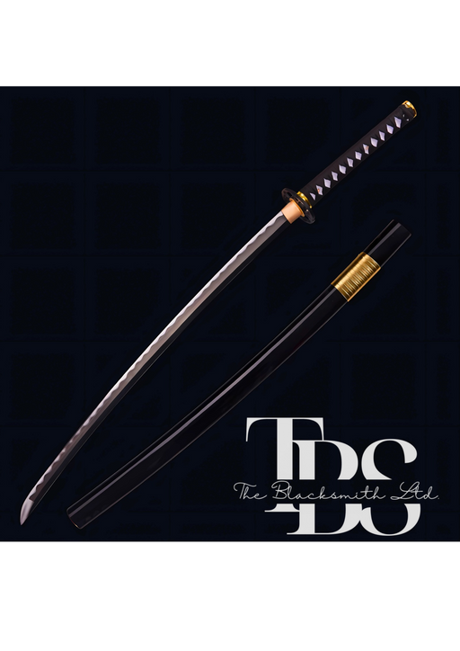 Handmade Damascus Steel Katana Sword with Black and Golden Detailing – Exquisite Full Tang Samurai Dragon Design – Japanese Collectible Sword for Martial Arts, Anniversary, Wedding, Christmas, or Groomsmen Gift - TheBlacksmithLtd #