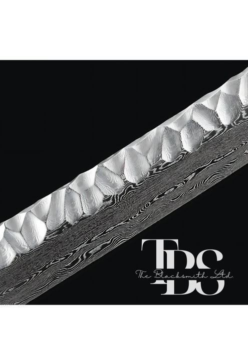 Damascus Steel Katana Sword with Black and Gold Detailing – Unique Blade Design and Stylish Cover – Full Tang Samurai Dragon Sword for Martial Arts, Anniversary, Wedding, Christmas, or Groomsmen Gift - TheBlacksmithLtd #