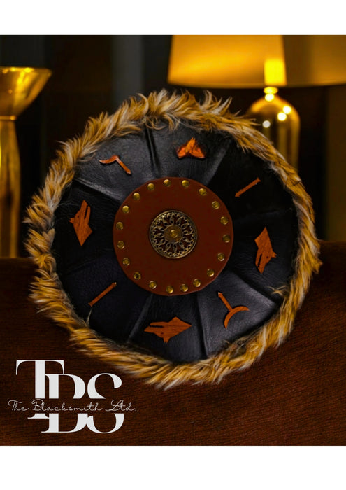 Fur Handmade Ottoman Turkish Shield – 24-Inch Diameter – Collectible Gift, Anniversary Gift, Groomsmen Gift