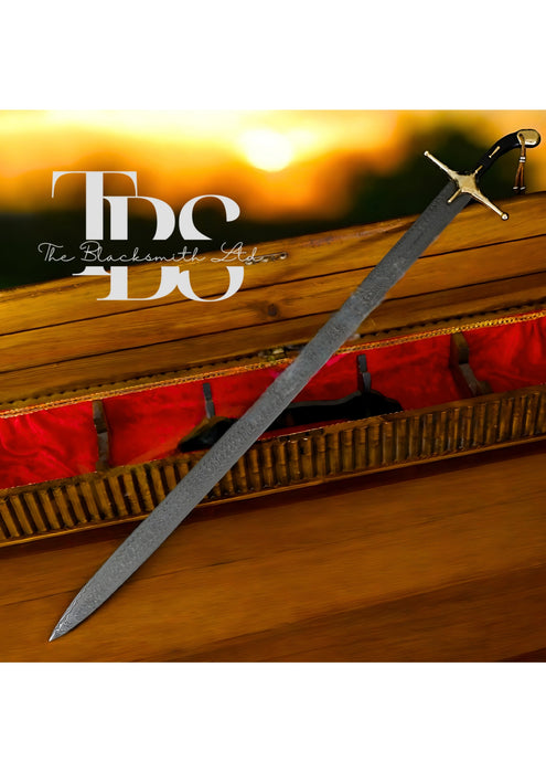 Handmade Prophet Muhammad Sword Replica – 36-Inch Historical Sword with Premium Wooden Box – Collectible Gift, Anniversary Gift, Groomsmen Gift