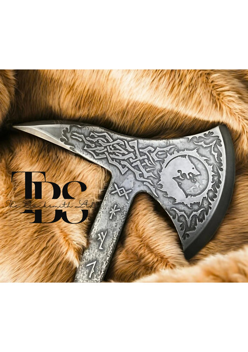 LEGENDARY Crazed Wolves Viking Battle Tomahawk - Handcrafted Warrior's Axe