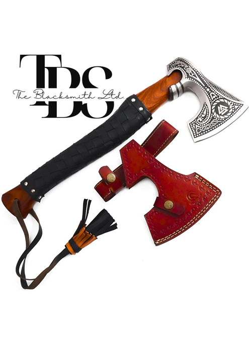 Handcrafted Viking Axe – 24-Inch Damascus Blade – Three Stylish Variants – Perfect for Groomsmen Gifts, Anniversary Gifts, and Special Occasions