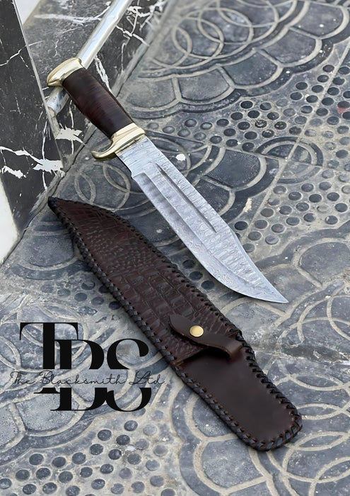 Handmade Bushcraft Fixed Blade Hunting Crocodile Bowie Knife – 18 Inches – Includes Sheath – Ideal for Collectors, Hunters, Anniversary Gifts, and Groomsmen Gifts