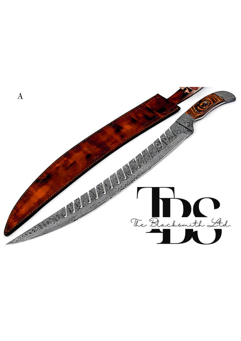 Handcrafted Damascus Steel Machete Knife Sword 22inch – Elegant Gift for Anniversary, Christmas, Groomsmen & More