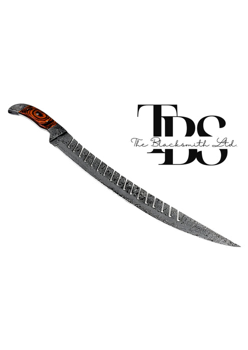 Handcrafted Damascus Steel Machete Knife Sword 22inch – Elegant Gift for Anniversary, Christmas, Groomsmen & More